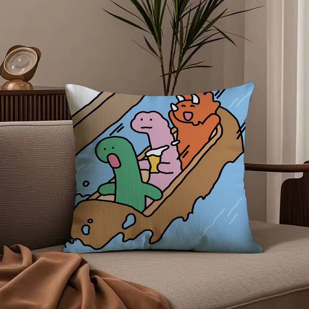 Dinosaur j-JOGUMAN Pillow Case Anti-dustmite Pillowcase Invisible zipper silky short plush Sofa cushion cover