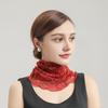 Women Floral Chiffon Ring Scarf Neck Guard False Collar Elastic Bib Wraps Travel Scarf Versatile Accessory