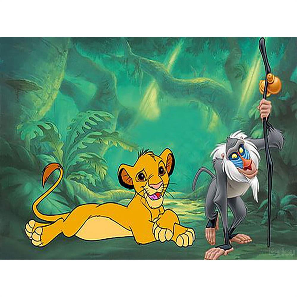 Disney Король Лев Симба Классическая Анимация 5D Алмазная Живопись Полная Алмазов DIY Ручная Работа Алмазная Живопись Мультяшное Украшение Набор для Рисования