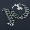Green Tourmaline Gemstone Handmade 925 Sterling Silver Jewelry Green Tourmaline Neclace Bracelet Set, Antique Jewelry Set, Bracelet Birthday Gift