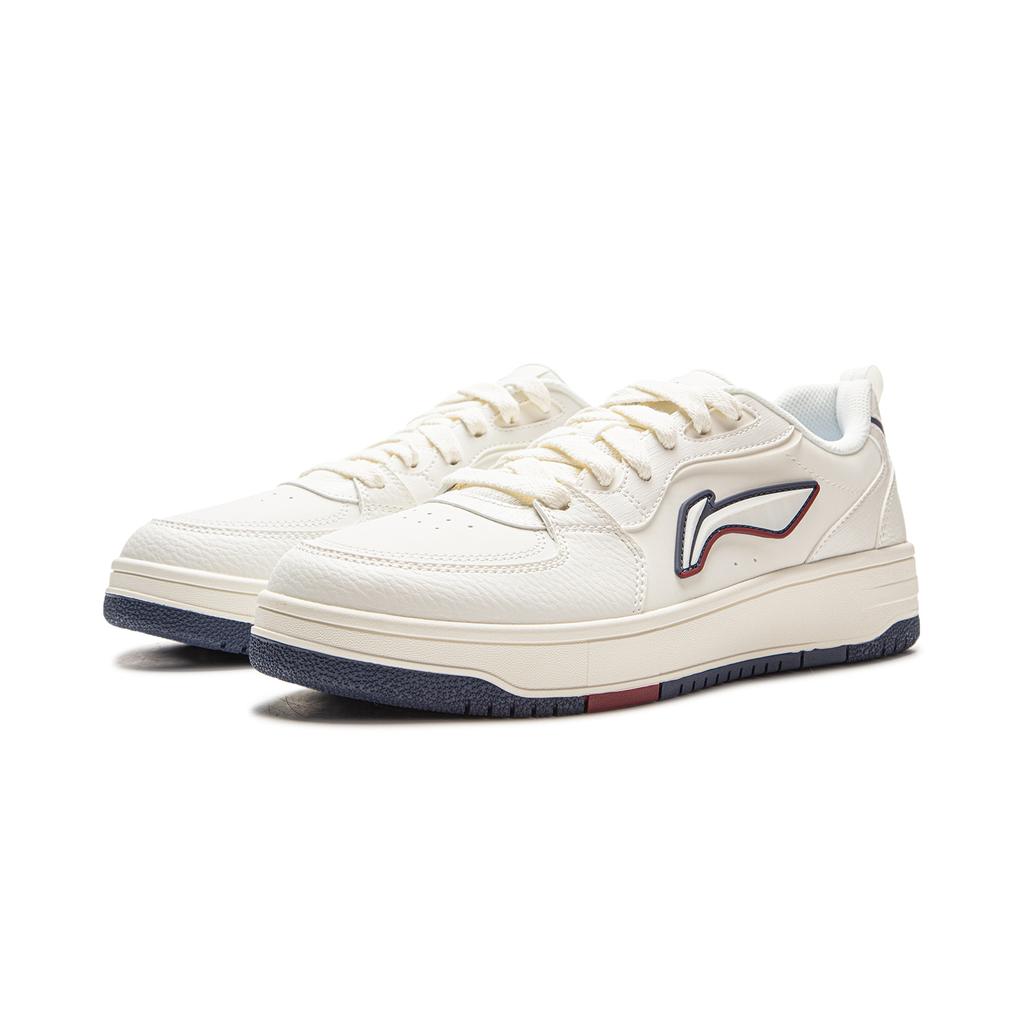 Li Ning Tian Ji Мягкие Классические Ретро Спортивные Повседневные Амортизирующие Прочные Низкие Кеды Мужские кроссовки Молочно-белый AGCV341-1