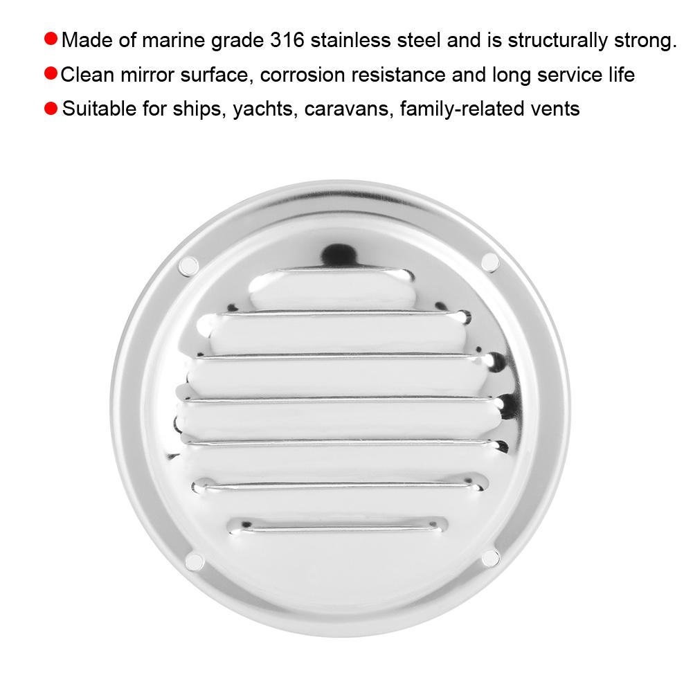 Круглая вентиляционная решетка из нержавеющей стали морского класса, вентиляционная решетка с жалюзи, крышка вентиляционной решетки