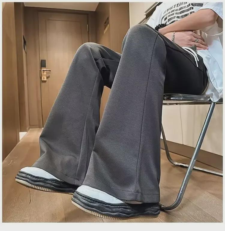 Унисекс летние ретро-штаны с широкими штанинами и завязками - слегка расклешенная драпировка, спортивные брюки длиной до пола