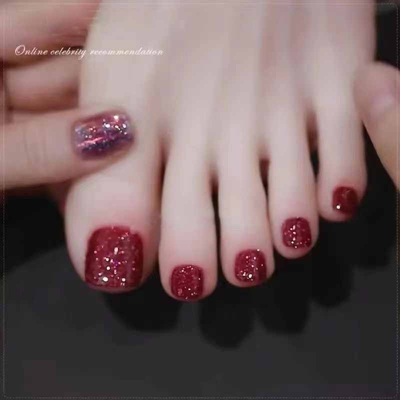 8ml Mirror Shine Glitter No Lamp Needed Long Lasting Non-Fading Non-Toxic Toe Nail Polish DIY Nail Tool