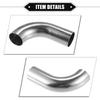 UXCELL 2Pcs 19mm 25mm 32mm 38mm 63mm 90° Bend Elbow Pipe Tube DIY Exhaust Pipe Air Intake Tube for Car 304 Stainless Steel