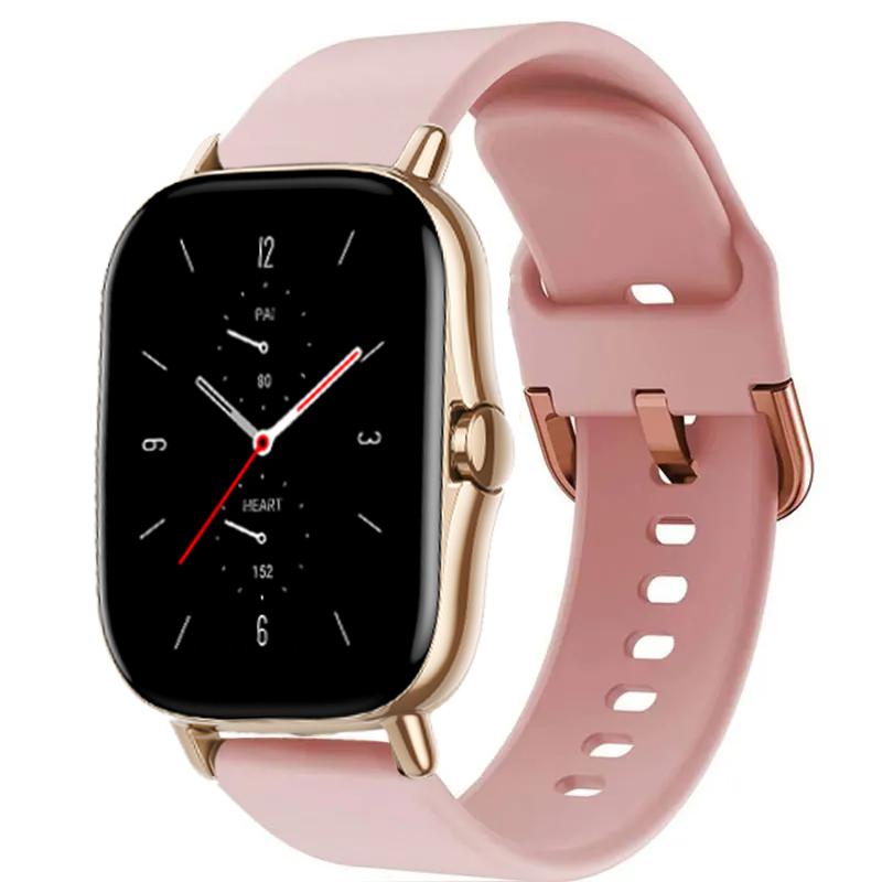 Спортивный ремешок для Amazfit GTS-GTR-4-3-2-2e-Mini-Pro-stratos 2 3, силиконовый ремешок для часов Correa Amazfit bip-US-3-pro 20 мм 22 мм