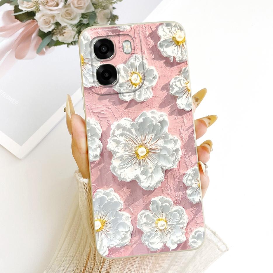 Для Oppo A6t Pro 4G Чехол CPH2849 Роскошные Цветы Конфетная Раскраска Мягкий Силиконовый Чехол Для Oppo A6t 5G OppoA6t Pro 4G Чехол Сумки
