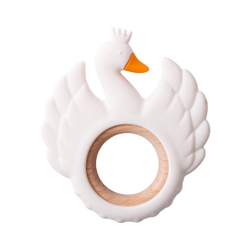 New Style 1Pc Silicone Teether Food Grade Baby 0-12 Toys Swan Teething Rings Sensory Toys For Toddlers Silicone Montessori Toys
