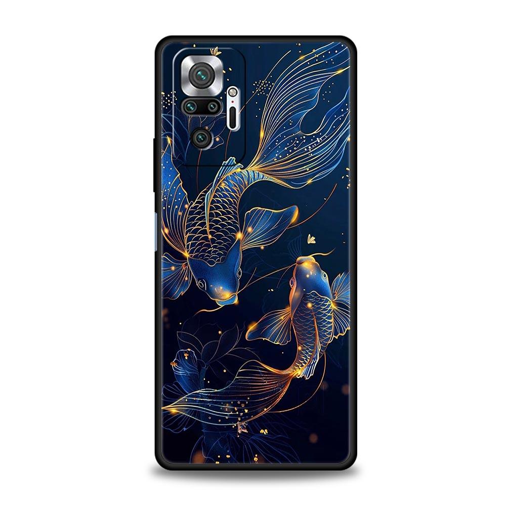 Goldfish Swimming Phone Case Cover for Redmi 14C 10C Note 15 14 13 12 10 11 K40 Pro Plus 5G Soft TPU Shockproof Shell Capas Bags