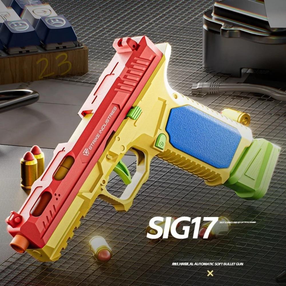 G17 Подвесной игрушечный пистолет Непрерывная стрельба Пистолет с выбрасыванием гильз Airsoft Blowback Пустой уличный пистолет для детей Взрослых