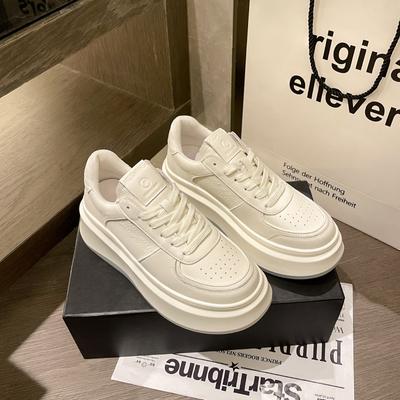 Luji платформа белые туфли женские осень и зима 2024 новая корейская версия универсальные кеды на платформе увеличивающие рост спортивная и повседневная обувь