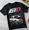 Initial D Ицуки Фудзивара Футболка Аниме Манга Фильм Унисекс Черная Футболка Все Размеры