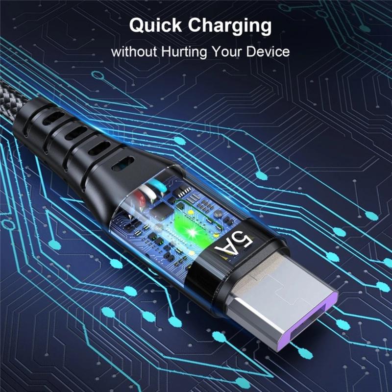 5A Micro USB Кабель Быстрая Зарядка Телефона USB Провод Шнур Зеленая Светодиодная Подсветка USB Зарядное Устройство Кабель для Передачи Данных 0.3/1/2/3M