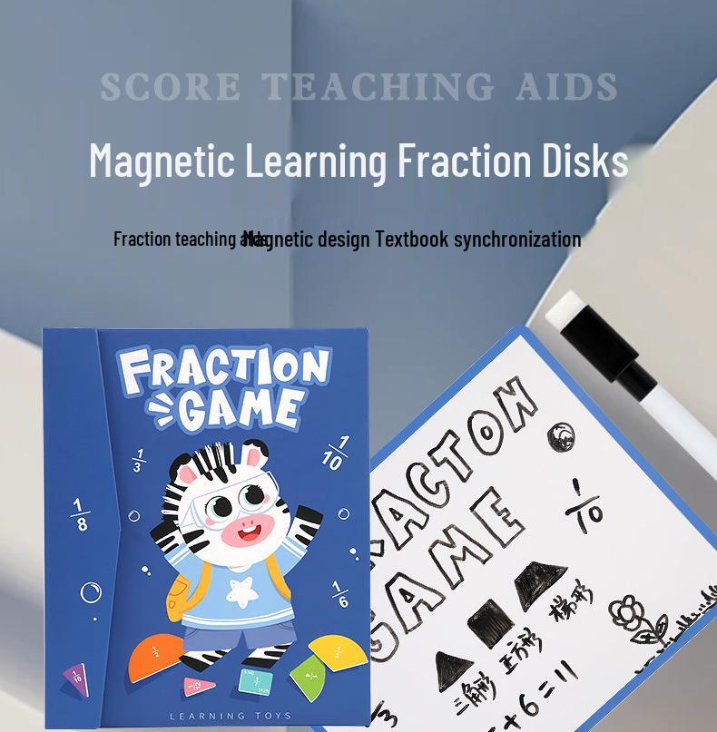 Magnetic Fraction Discs Set for Third Grade - Teach Numerator, Denominator, Addition & Subtraction in Elementary Math