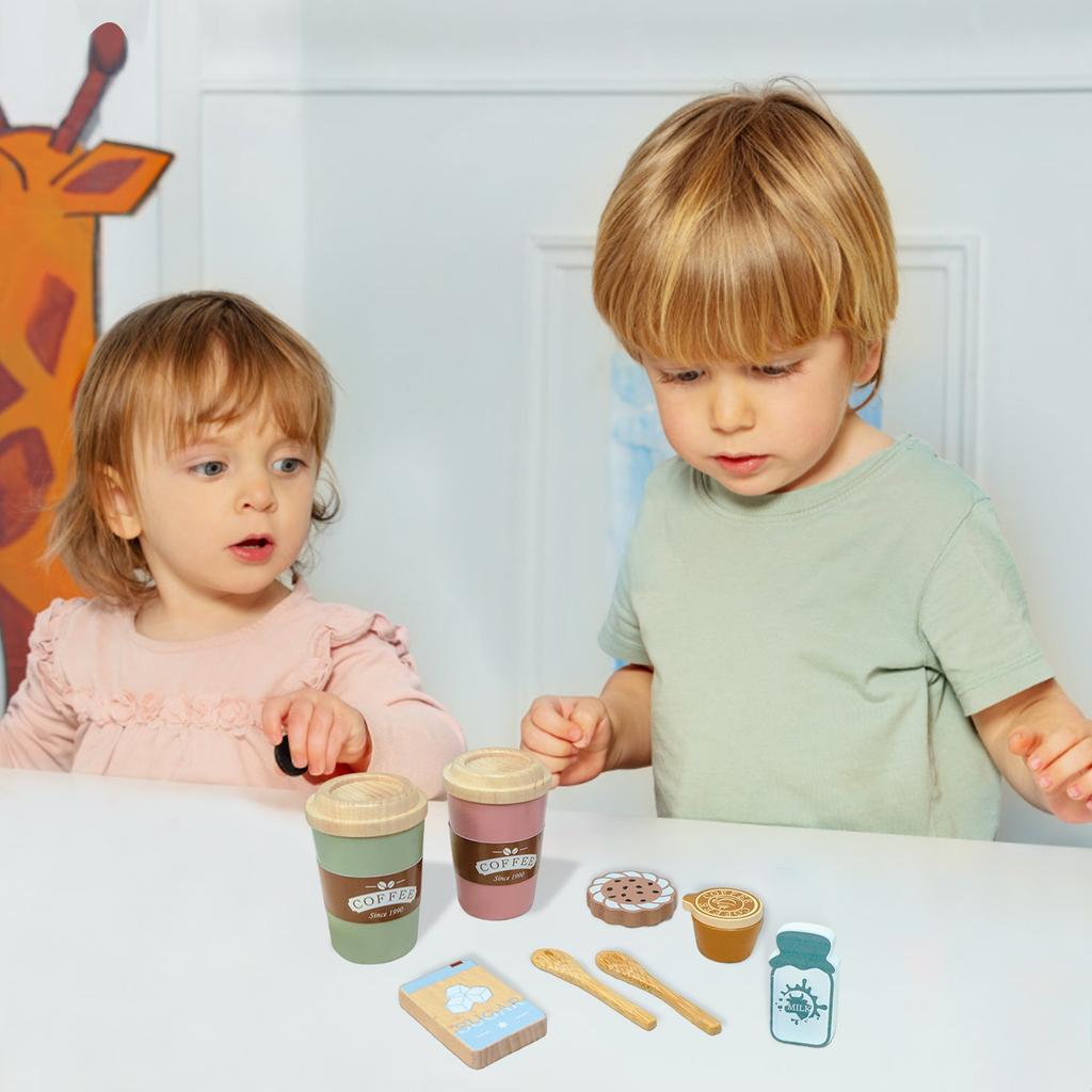 Simulated Wooden Tea Set For Pretend Play Kitchen Toy