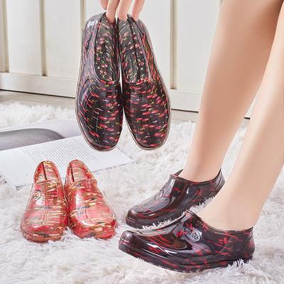 Весенне-осенние женские дождевики с низким вырезом, модные кухонные рабочие нескользящие водонепроницаемые резиновые туфли