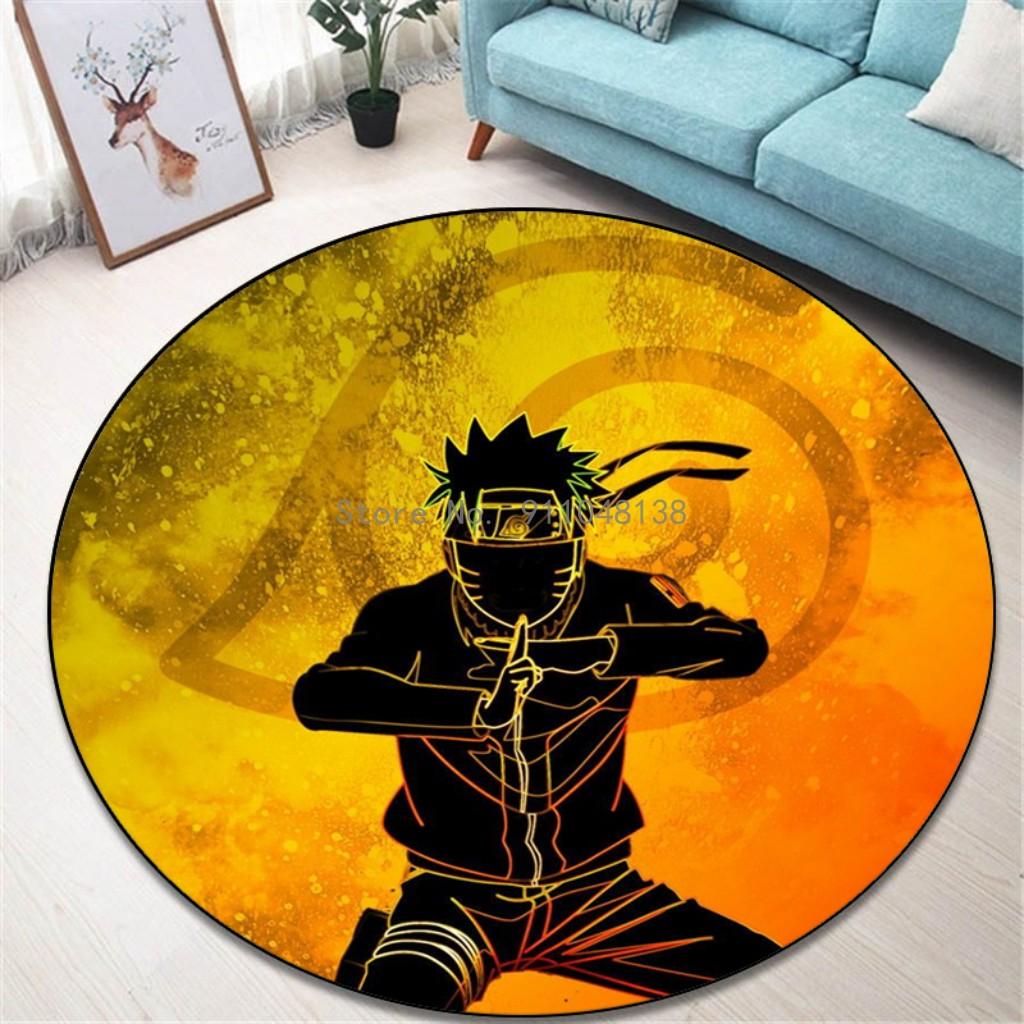 2026 Ninja Uzumaki Uchiha Naruto Round Floor Mat Non-slip Carpet Living Room Kitchen Bath Rug Home Decor Children Boys Birthday