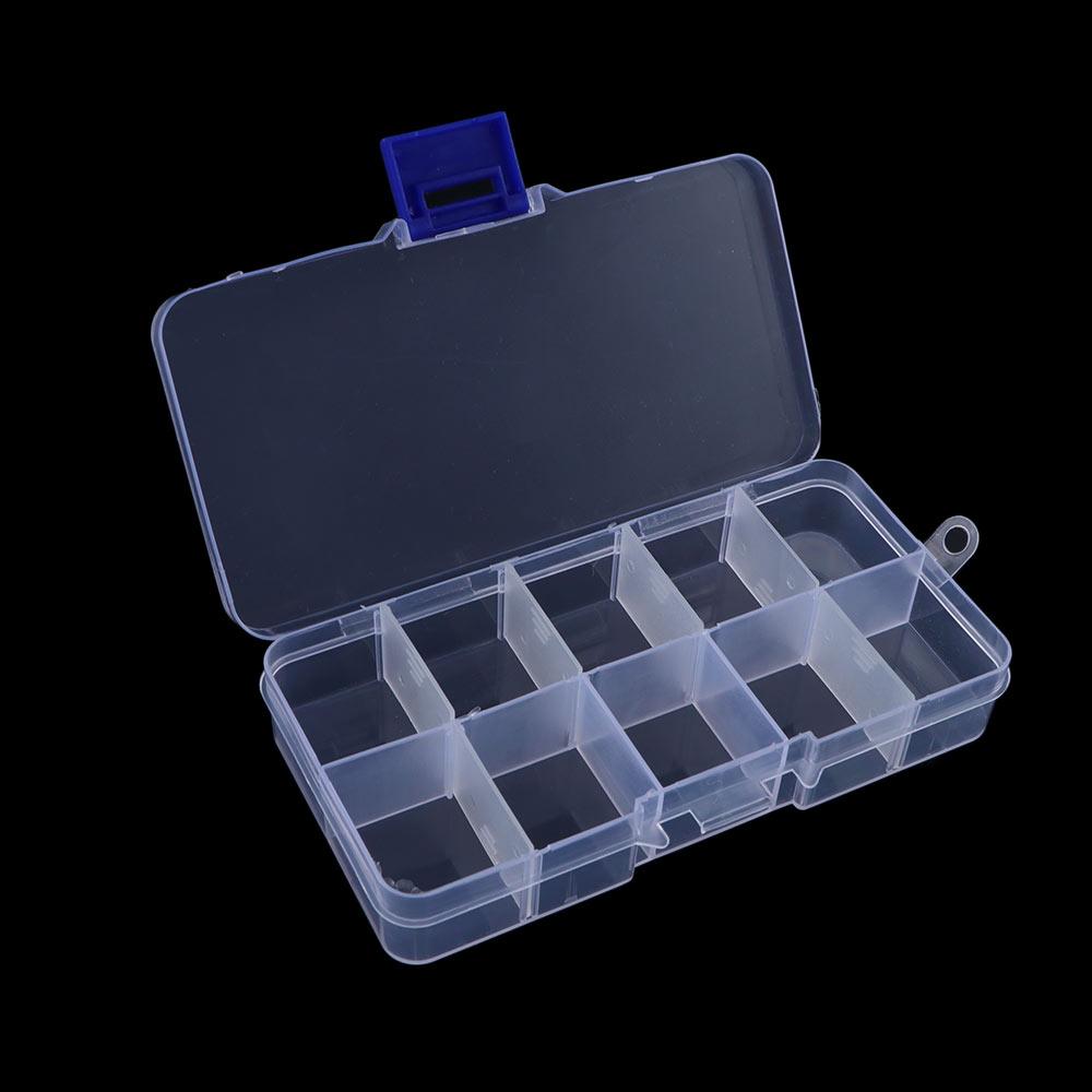 Detachable Transparent Storage Case Fishing Box Storage Box 10 Compartments Fishing Tackle Box