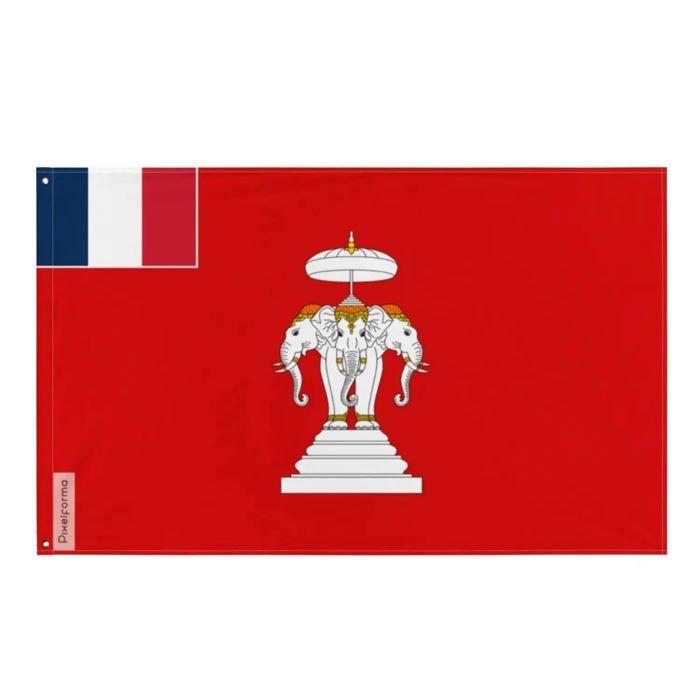 Drapeau - Protectorat Français - Laos - 60 x 90 cm - Polyester - Impression Recto/Verso