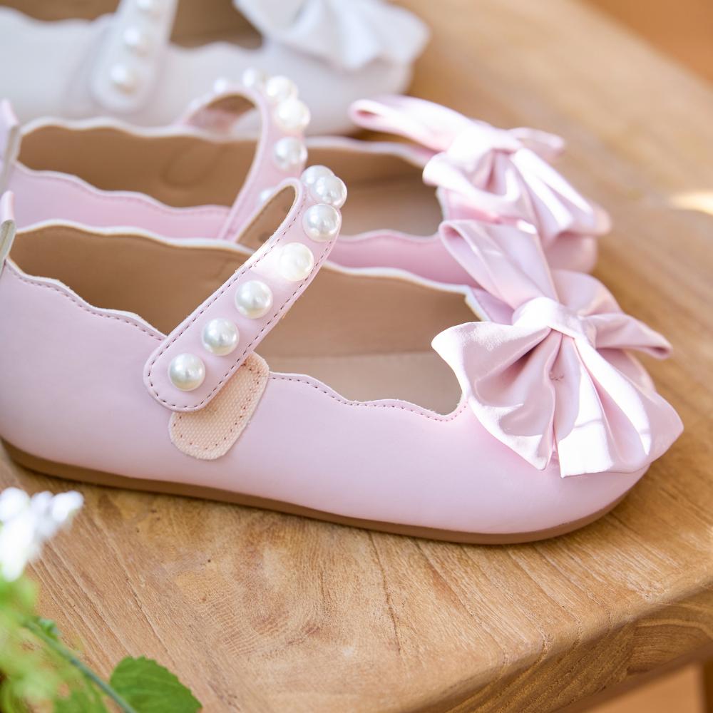[Babyzzam] Розовые балетки с жемчугом для девочек [BB463-10009]