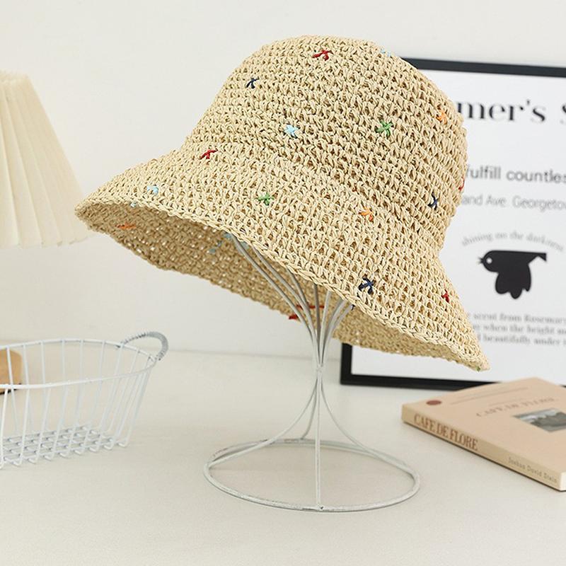 Соломенная шляпа рыбака с волнистым краем и большим карнизом в стиле Insta, женская летняя плетеная шляпа из соломы Love, праздничный пляжный дышащий солнцезащитный козырек