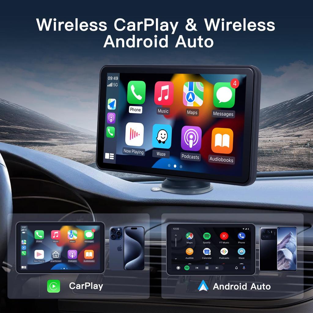 CARabc 7-дюймовый универсальный экран Carplay для автомобиля Full HD сенсорный экран с Carplay Android Auto Navigation FM Bluetooth