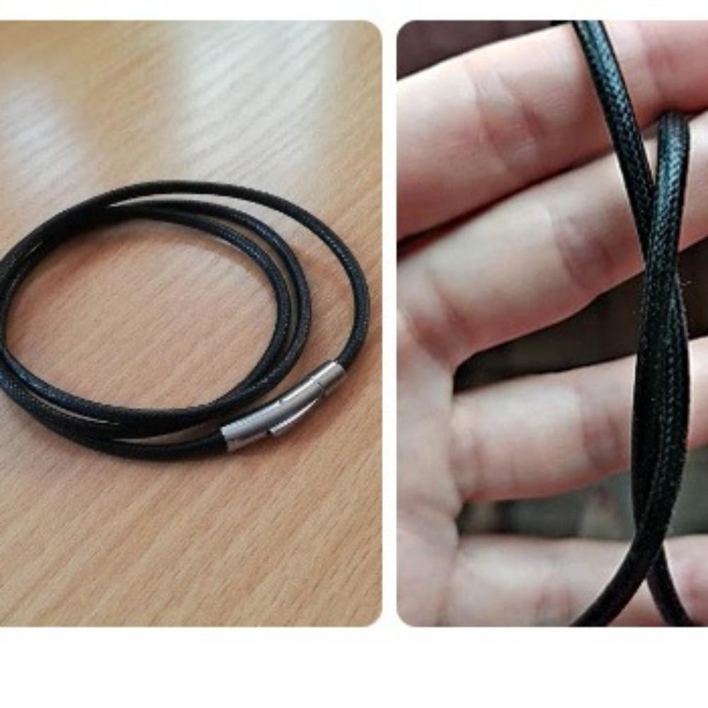 Шнур для ожерелья 45-65 см для женщин и мужчин, черный кожаный шнур, восковая веревка, кружевная цепочка с пряжкой из нержавеющей стали для изготовления ожерелья своими руками, ювелирных изделий
