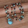 Fashion Handmade Bohemia Natural Stone Bead Necklace for Women  Pendant Necklace Women Famale Jewelry