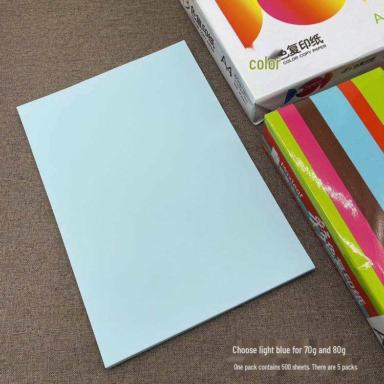 Mary A4 Color Copy Paper - Pink, Red, Light Blue, Orange, Deep Green, Yellow - Thick 80g/70g for Printing & Crafts