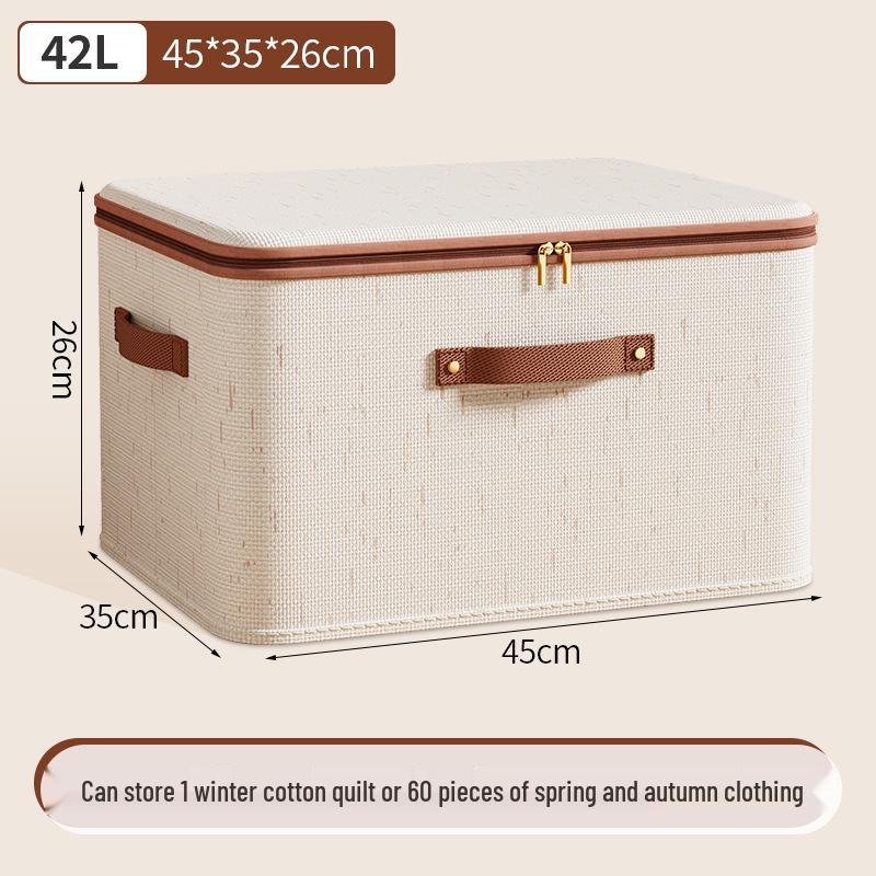Foldable Clothes Organizer Box with Lid - Large Capacity, Dustproof Storage for Wardrobe or Living Room