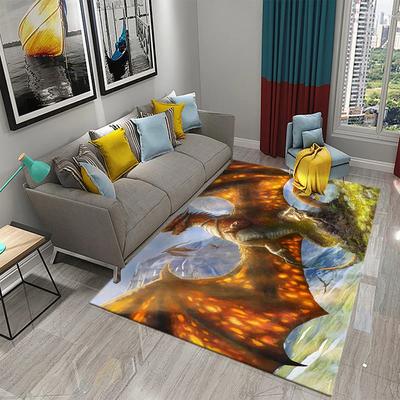 3D Красочный ковер с узором дракона Кухня Ванная комната Гостиная Детская спальня Прихожая Нескользящий Впитывающий Модный ковер для домашнего декора