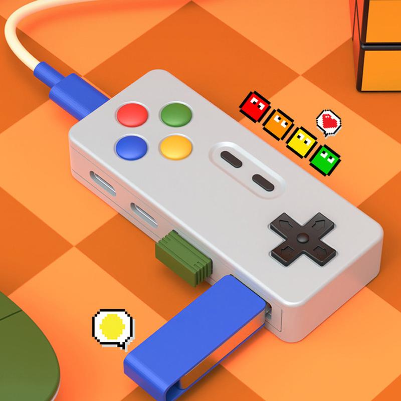 Игровой геймпад 4-в-1, моделирующий хаб, игровой контроллер, компьютерный USB Type-C, USB-C адаптер интерфейса для ноутбука, ПК, мыши, клавиатур, U-диска