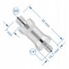 Adapter, tripod reduction sleeve 1/4" to M8, aluminum, for 32 mm tripod