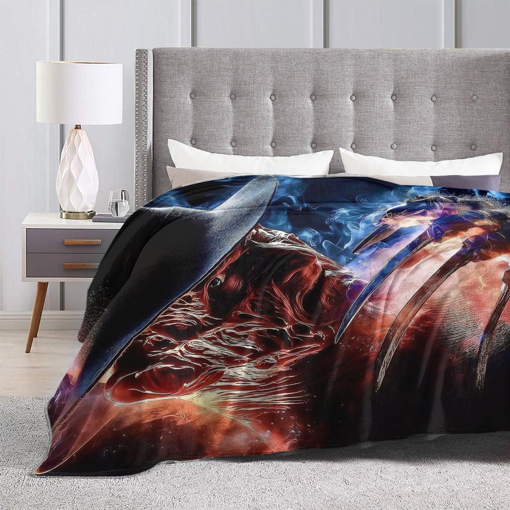 freddy krueger Halloween Blanket Warm Soft Funny Plush Throw Blanket For Outdoor Travel Flannel Bedspread Bed Cover