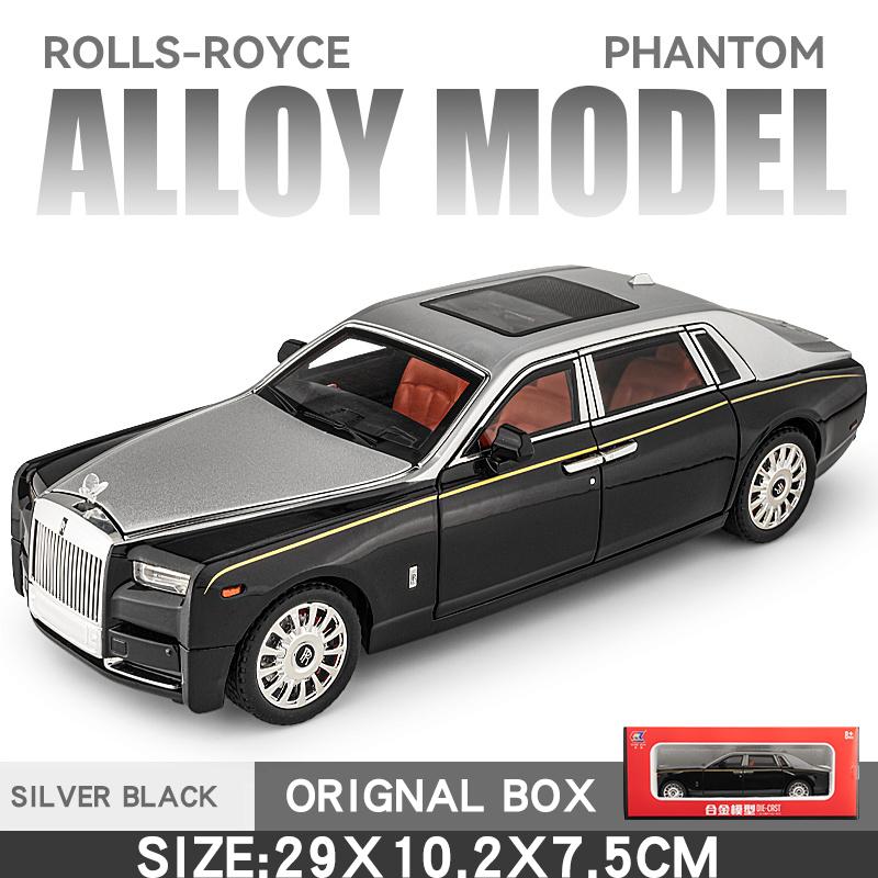 1:18 Rolls Royce Phantom Alloy Luxy Car Model Diecasts Metal Vehicles Collect Simulated Decorations Sound & Light Gifts For Kids