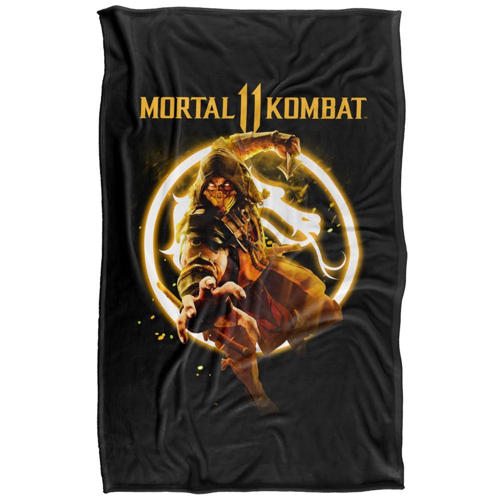 Mortal Kombat 11 Scorpion Glow Logo Blanket