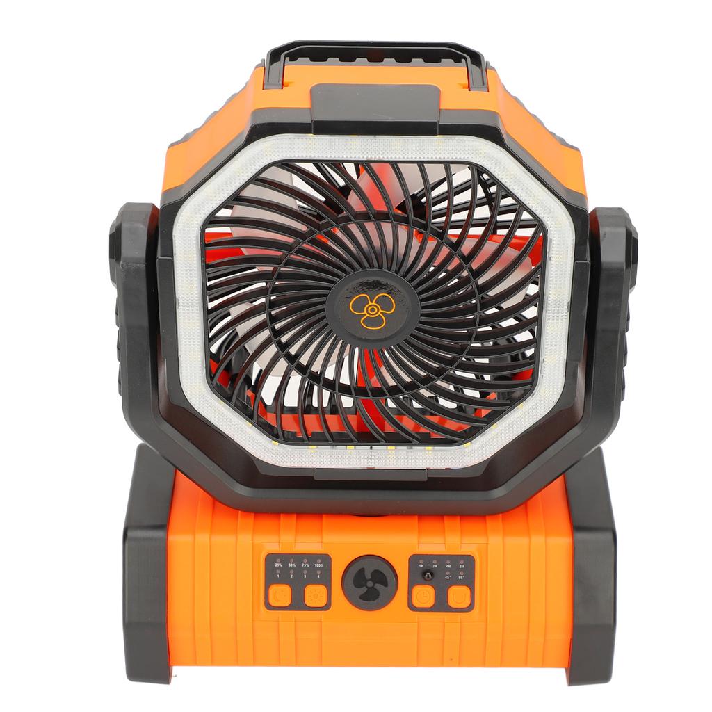 Портативный вентилятор для кемпинга с подсветкой и пультом дистанционного управления, двойной крючок, пластиковый, тихий, работает от аккумулятора