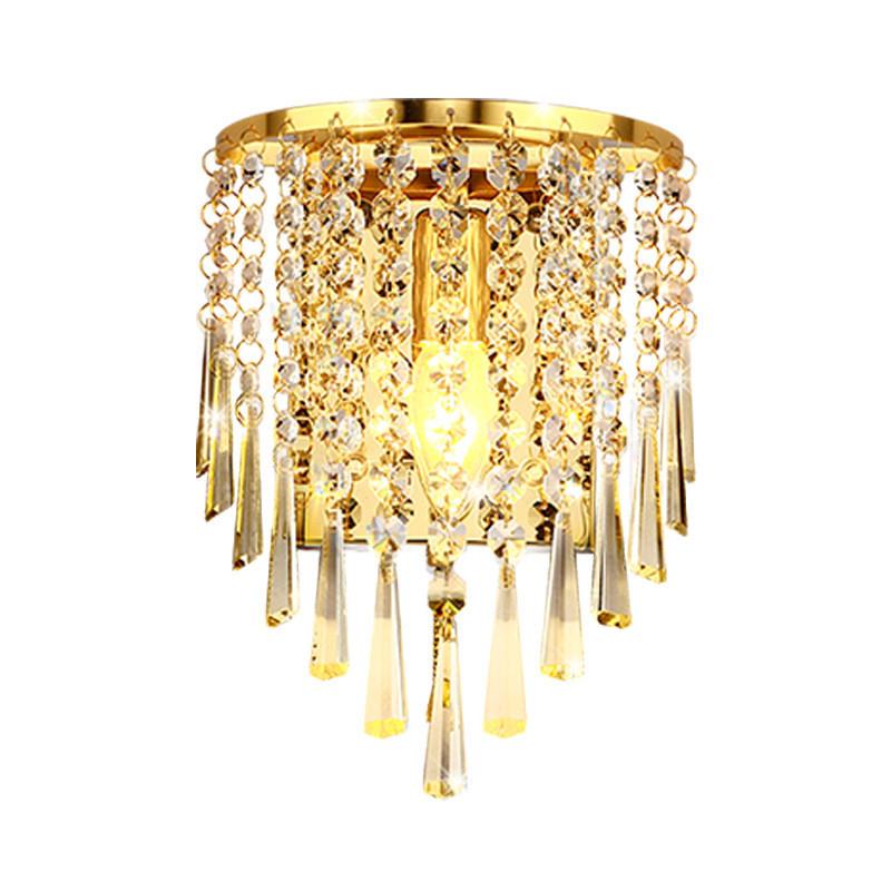 Wall Crystal Elegant Sconce With Led Light For Home Bedroom And Space Living