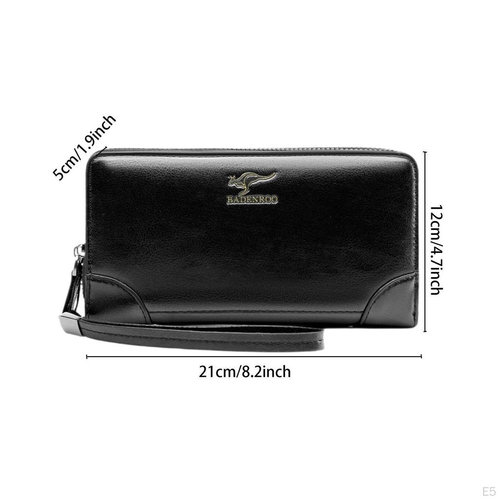 Мужская сумка-клатч, органайзер для карт, длинный кошелек, модный повседневный, из искусственной кожи