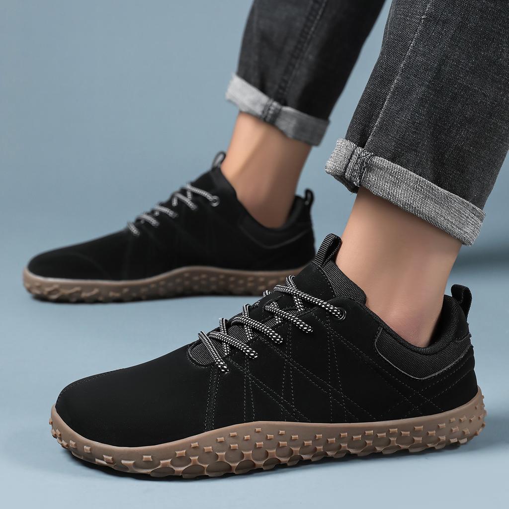 TUINANLE Ботинки на средней шнуровке для босоногой ходьбы Мужские Женские Широкий носок Треккинговые ботинки Уличные Нескользящие Обувь для трейлраннинга