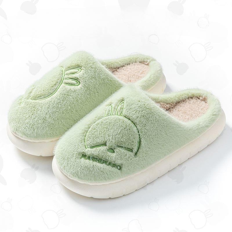 Тапочки из хлопка с кроликом, женские, зимние, для дома, теплые, с толстой подошвой, для пары, милые, хлопковые тапочки для мужчин