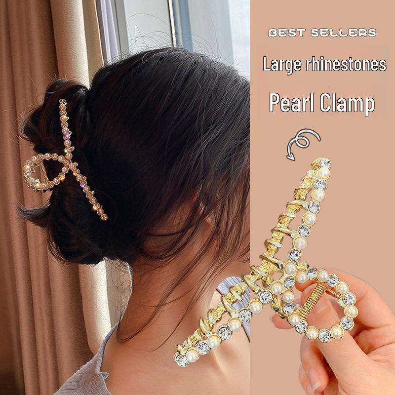 Металлическая заколка для волос в виде акулы высокого класса - Элегантная заколка-бант