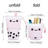 New School Supplies Canvas Stationery Storage Box Makeup Pouch Telescopic Pen Bag Pencil Case
