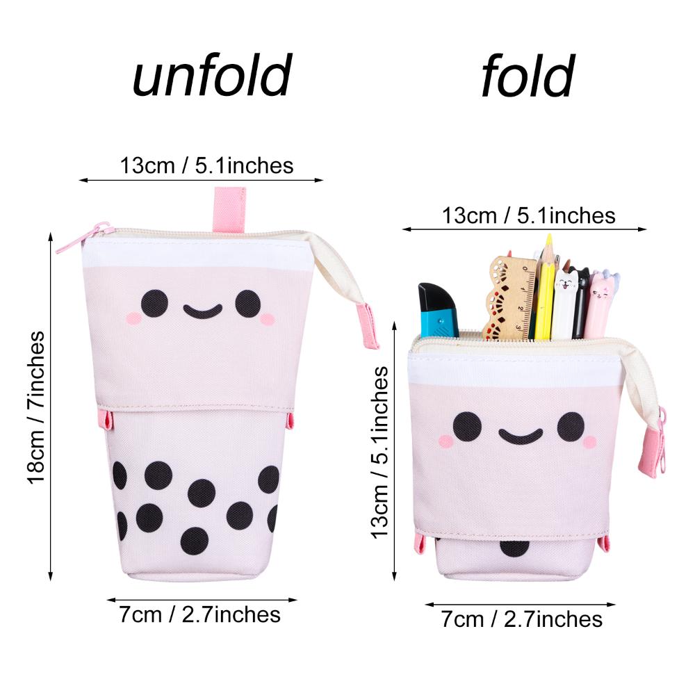 New School Supplies Canvas Stationery Storage Box Makeup Pouch Telescopic Pen Bag Pencil Case