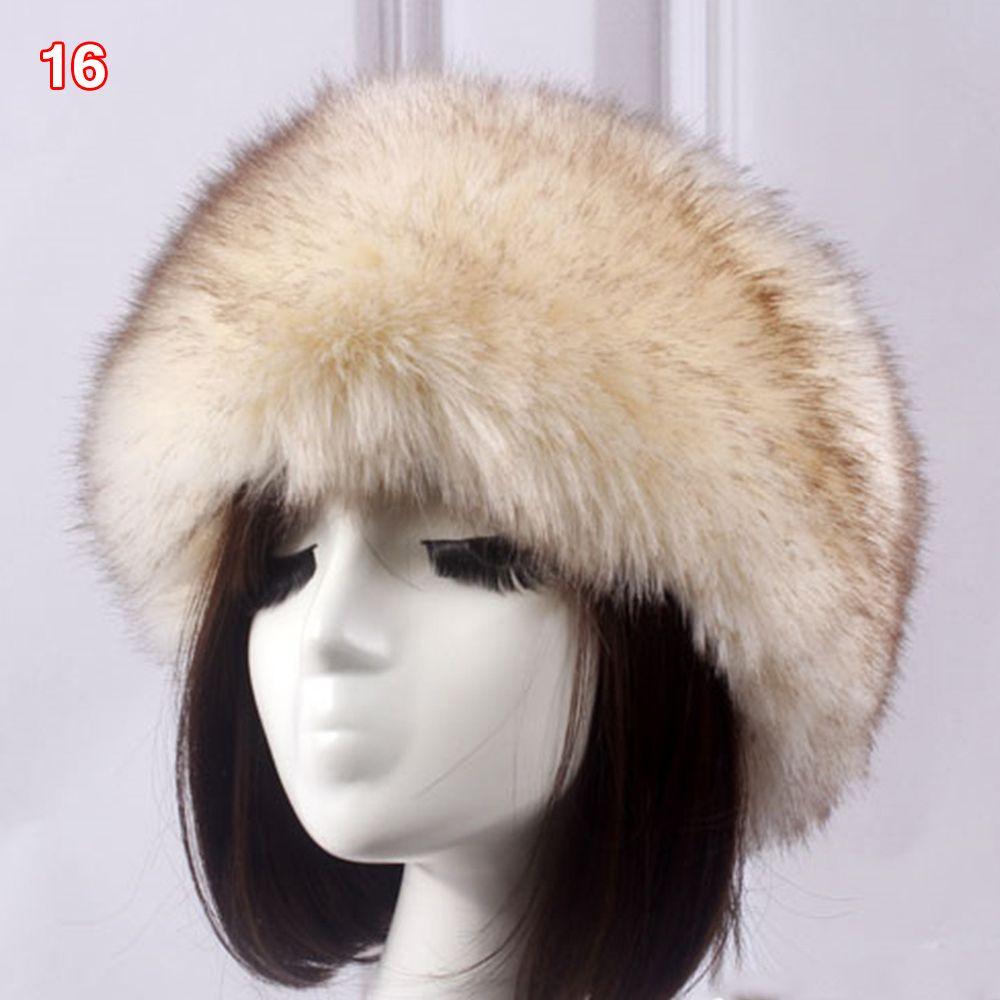 Outdoor Earwarmer Winter Thick Fluffy Faux Fur Women Russian Cap Headband Hat