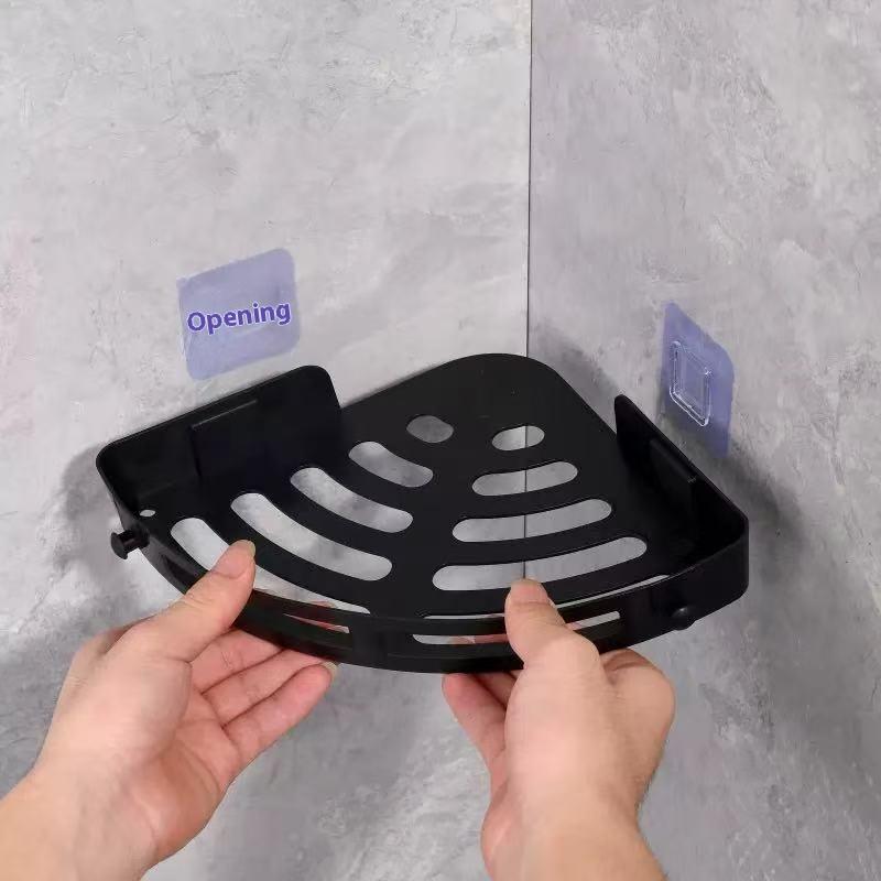 Bathroom Organizer Rack Punch-free Wall Mounted Triangle Storage Rack Corner Shelf Wall Soap Holder