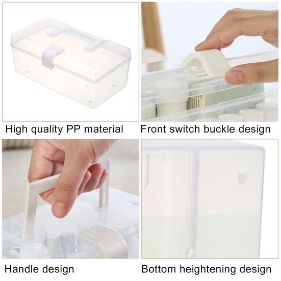 Портативный многоцелевой прозрачный пластиковый контейнер для хранения с ручкой-замком