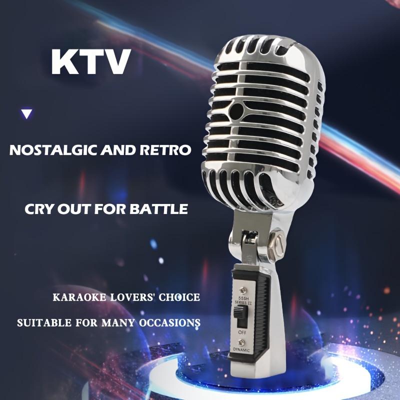 Человеческий голосовой микрофон KTV, винтажный рок-сценический микрофон в стиле ретро, ​​домашний микрофон K Song, полностью металлический материал