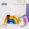 Офисный ящик для хранения в форме радуги, 5 отделений, полукруг, школьный стеллаж для хранения вещей, кабинет, рабочий стол, органайзер для косметики, канцелярских принадлежностей, ручка-мост