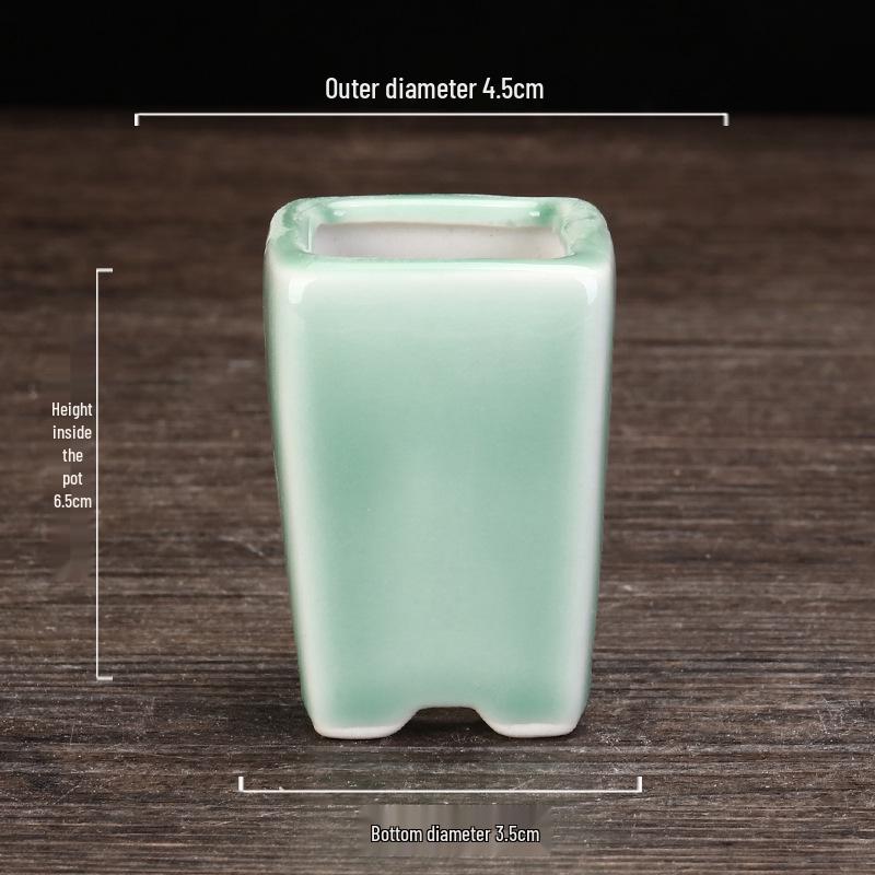 Керамический горшок для суккулентов и бонсай из фиолетовой глины - Высококачественный глазурованный мини-цветочный горшок